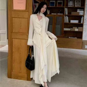 CHEERART Designer 2 Piece Sets Women Outfit Chinese Long Sleeve Shirt And Skirt Set Fashion Fall Clothes 2024 Women1