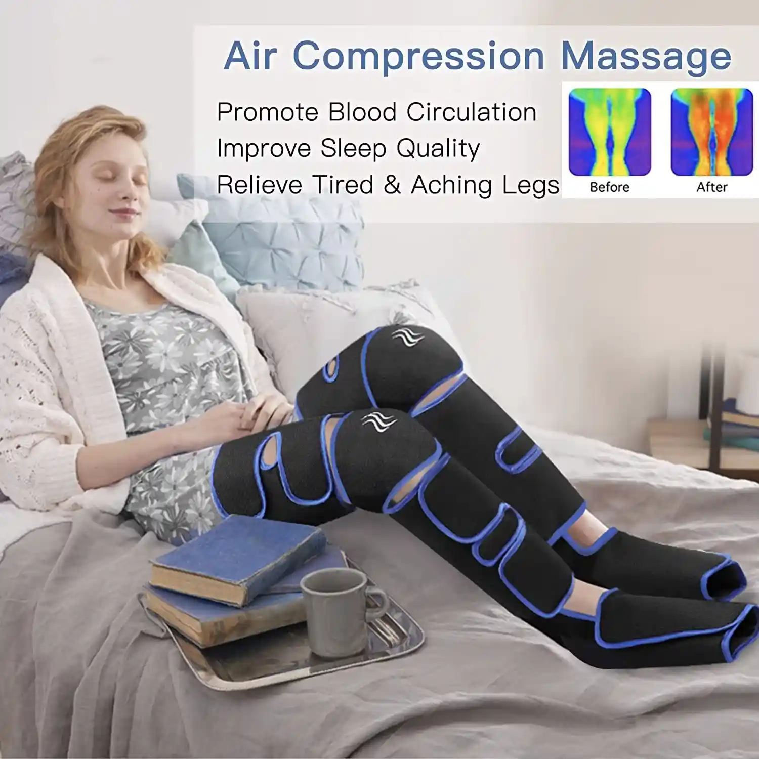 Foot Air Pressure Leg Massager promotes blood circulation, body massager, muscle relaxation, lymphatic drainage device 360° - Image 3