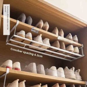 Adjustable Shoe Rack | Space-Saving Layered Organizer For Home Shoe Cabinets | Under-Shelf Shoe Holder With Hanging Basket