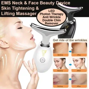 EMS Neck Face Beauty Device Neck Facial Lifting Massager Skin Tighten Device LED Photon Therapy Anti Wrinkle Double Chin Remover
