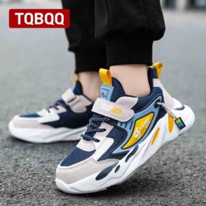 Kids Boy Fashion Trend Casual Sneaker Non-Slip Children’s Sports Shoes Breathable Mesh Comfortable Wear