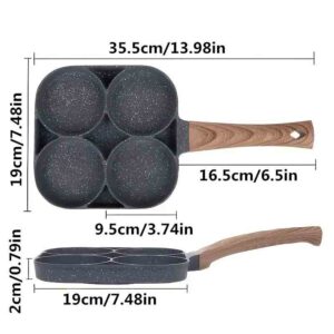LMETJMA Egg Frying Pan Nonstick Pancake Pans 4-Cups Cookware Pancake Pan Egg Pan Suitable for Gas Stove Induction Cooker JT87