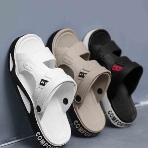 Men’s Slippers Summer New Sandals EVA Light Adult Thick-soled Beach Shoes Non-slip Open-toe Sandals for Outdoor