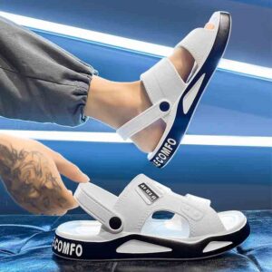 Men’s Slippers Summer New Sandals EVA Light Adult Thick-soled Beach Shoes Non-slip Open-toe Sandals for Outdoor