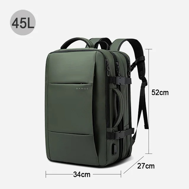 BANGE Travel Backpack Men Business Backpack School Expandable USB Bag Large Capacity 17.3 Laptop Waterproof Fashion Backpack - Image 2
