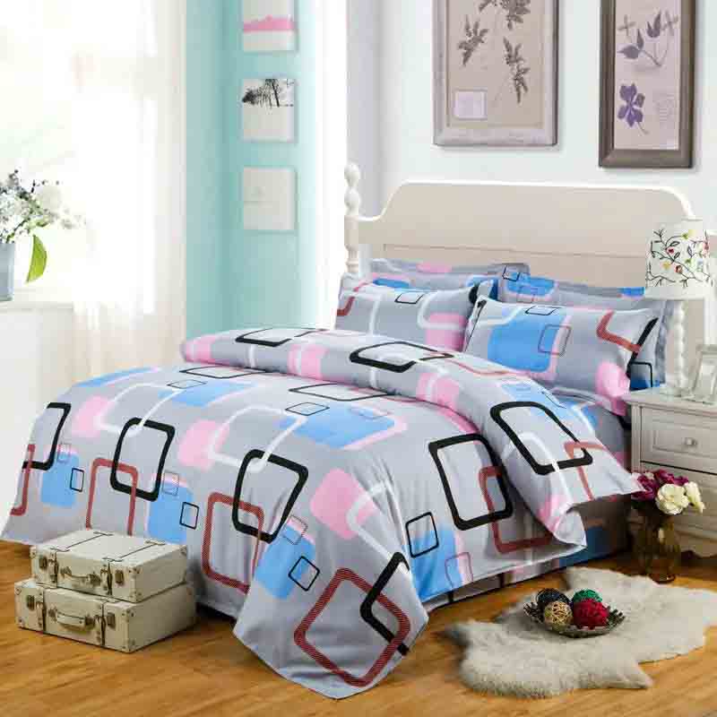 Quilt Cover1.5x2.0m Student Dormitory Single Duvet Cover Double Duvet Single Child 1.1m Lattice Plant Floral Geometric Pattern - Image 2