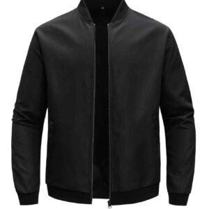 2024 Spring and Autumn New Baseball Collar Short Loose Solid Color Jacket Men’s Business Casual Thin Coat Trend