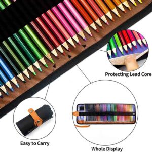 50/72-Piece Colored Pencil Set with Canvas Roll-Up Case – Perfect for Student Adult Coloring, Drawing, Sketching, and Crafting