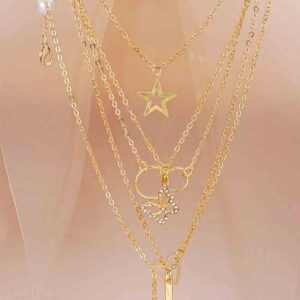 86pcs/Set Elegant Pearl Earrings Multi-Layered Necklace Ear Studs Rings 4-In-1 Jewelry Set For Women Daily Wear Gift (No Box)