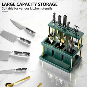 Kitchen Knife Holder Multi-Function Cutter and Cutlery Drainer Rack PP Space Saving Kitchen Utensil Organizer Rack New