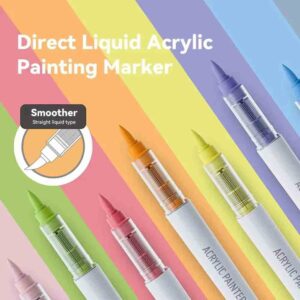 Languo 9pcs/box Soft Brush Acrylic Marker Pen Set，DIY Hand Drawn,Paint Art Markers pens,Student Graffiti Acrylic Paint Pens,M720