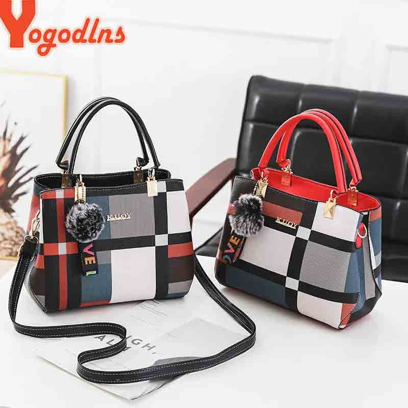Yogodlns New Luxury Handbag Women Stitching Wild Messenger Bags Designer Brand Plaid Shoulder Bag Female Ladies Totes - Image 2