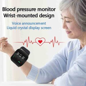 USB Charging Wrist Electronic Sphygmomanometer High Definition Large Screen Intelligent Voice Home Blood Pressure Monitor