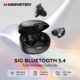 Monster Ture Wireless Earbuds AI Noise Cancelling Bluetooth 5.4 Headphones IPX5 Waterproof Sports Earphone with Mic TWS Headset