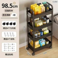 Household Multi-layer Small Cart Storage Rack Floor To Floor Kitchen Bedroom Bathroom Storage Rack Storage Rack With Wheels